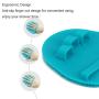 Soft Silicone Shower Brush, Body & Face & Short Hair Wash, Bath Exfoliating Skin Massage Scrubber, Dry Skin Brushing Glove Loofah, Fit for Sensitive and All Kinds of Skin (Blue+Gray)