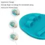 Pure Silicone Food-grade Body Brush Shower Cleansing Scrubber Gentle Exfoliating Glove Soft Bristles (Blue)