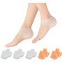 Madholly 5 Pairs Gel Heel Sleeves, Breathable Silicone Heel Socks Protectors to Repair Dry Cracked Heel and Reduce Pains of Plantar Fasciitis, Achilles Tendonitis Tendon, Heel Spurs, Sore Heel