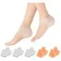 Madholly 5 Pairs Gel Heel Sleeves, Breathable Silicone Heel Socks Protectors to Repair Dry Cracked Heel and Reduce Pains of Plantar Fasciitis, Achilles Tendonitis Tendon, Heel Spurs, Sore Heel