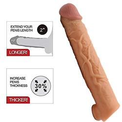 Skin Silicone Cóndom 12INCH Skin Reusable Pênnís Sleeve Enlargement Toys for Men Chástity Clítoris Stímulator Pênnís Rings Delivery Discreet