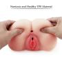 Pussy Ass Male Masturbator with Built-in Cock Ring - Adorime 3D Realistic Butt Anal Stroker and Virgin Vagina Love Doll Sex Toys for Men Masturbation with 2 Holes (4.06 pounds)