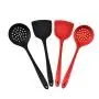 Silicone Kitchenware Kitchen Tools Silicone Spatula Cooking Shovel Nonstick Cooking Shovel Colander (Color : Red+Black)