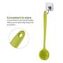 PRETTY SEE Slicone Bath Body Brush Exfoliator, Back Brush Long Handle for Shower with Soft Bristles, Back Scrubber, Green