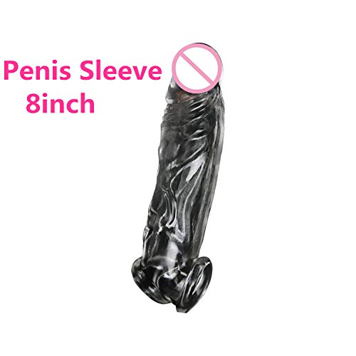 Length Extra Girth Silicone Realistic Sleeve Extension Extender Toy for Men, Couples, 8 inch