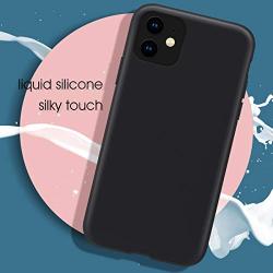 MILPROX iPhone 11 Case with Screen Protector, Liquid Silicone Gel Rubber Shockproof Slim Shell with Soft Microfiber Cloth Lining Cushion Cover for iPhone 11 6.1 inch (2019)-Black