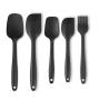 JunbosiKitchenware Silicone Shovel Brush Size Scraper Red Black Kitchenware Set of 5 Scraper Set,Red