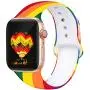 Kaome Floral Bands Compatible with Apple Watch 38mm 40mm 42mm 44mm, Soft Silicone Fadeless Pattern Printed Replacement Strap Bands for Women, Compatible with iWatch Series 5/4/3/2/1, S/M M/L