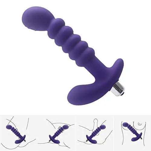 Anales Trainer for Advanced Users T-Shirt Anales Trainer Massage Toy for Unisex-10 Frequency Vib Silicone Waterproof Electric Massager - Male P-rostáte Massager Purple By Teanmy