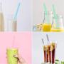 Sunseeke Silicone Straws Set - Odorless, 12 Standard Reusable Drinking Straws, 4 Carry Pouch, 2 Cleaning Brushes, FDA Certificated Food Grade Platinum Silicone - 8 1/2" Long