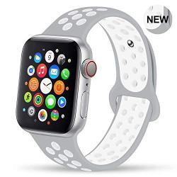 GZ GZHISY Newest Band Compatible for Apple Watch Bands 38mm 40mm 42mm 44mm, Soft Silicone Sport Band Replacement Wristband, Compatible for iWatch Apple Watch Series 4/3 2/1