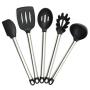 Kitchenware Set - Non-Stick Silicone Kitchenware Set, Non-Stick Heat-Resistant Cookware, with Wall Hanging Holes - Suitable for All Cooking, Baking, black