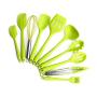 10 Piece Silicone Kitchen Utensils Set - Kitchenware Cooking Baking Tool Heat Resistant Nonstick Cookware,Brush,Tongs,Spoon,Spatulas Green