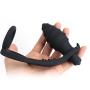 Anal Vibrator 10 Speed Prostate Massager Vibrating Anal Plug Silicone Waterproof Sex Toy with Two Erection Enhancing Vibrating Cock Ring and Testis Ring for Woman or Man (G-Spot Stimulation)