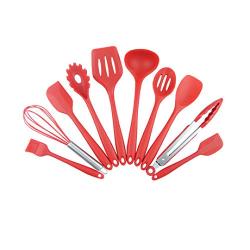 Hjyi Silicone kitchen ware 10-piece kitchen silicone cooking spoon shovel kitchenware set non-stick pot kit