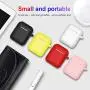 AirPods Case,SATLITOG Protective Silicone Cover Compatible with Apple AirPods 2 and 1(Not for Wireless Charging Case)(Light Yellow)