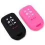 (Pack of 2) Black Rose 7 Buttons Key Fob Cover Case Fits 2018 2019 Honda Odyssey Elite Ex Smart Keyless Remote Key Fob Driver 2