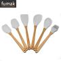 Silicone spatula - 6pcs/set Utensils Light Grey Food Grade Silicone Wood Handle Kitchen Cooking Tools Cookware Spatula Turner Ladle Kitchenware