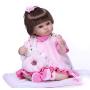 Pinky 17" 43cm Lifelike Reborn Baby Girl Dolls Soft Silicone Doll Realistic Looking Newborn Dolls Real Touch Doll Toddler Cute Toy Child Birthday and Xmas Gift