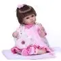 Pinky 17" 43cm Lifelike Reborn Baby Girl Dolls Soft Silicone Doll Realistic Looking Newborn Dolls Real Touch Doll Toddler Cute Toy Child Birthday and Xmas Gift