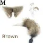 Silicone Plug T-àil Blockage Toys and Lovely Ears Blockage Happy Toy for Women Alluring Games Funny Products and tremble-Massager,Brown-M