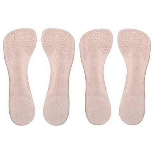 CaserBay 2-Pack Arch Support Insoles Silicone Gel Slim Inserts Liners Shock Absorption Massaging Arch Pain Foot Heel Pain Relief for Women Shoes High Heel【Style B, 2 Pairs-Nude】
