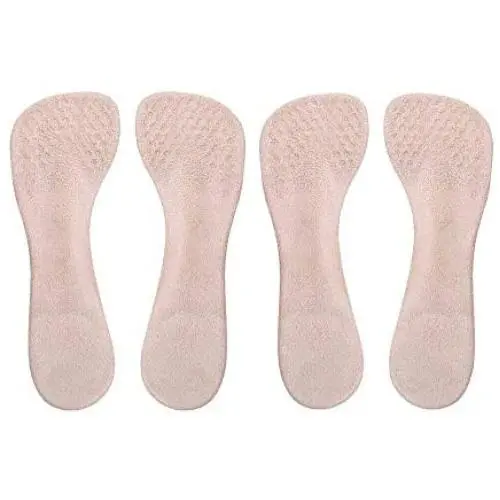 CaserBay 2-Pack Arch Support Insoles Silicone Gel Slim Inserts Liners Shock Absorption Massaging Arch Pain Foot Heel Pain Relief for Women Shoes High Heel【Style B, 2 Pairs-Nude】