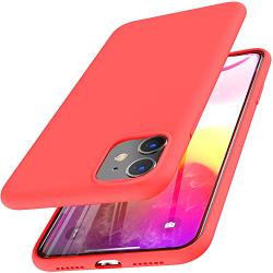 TOZO for iPhone 11 Case 6.1 Inch (2019) Liquid Silicone Gel Rubber Shockproof Shell Ultra-Thin [Slim Fit] Soft 4 Side Full Protection Cover for iPhone 11 with [Red]