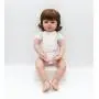 Pinky 24 inch 61cm Lovely Reborn Baby Girl Doll Reborn Toddler Realistic Looking Lifelike Baby Doll Vinyl Soft Silicone Babies Black Hair Xmas Gift