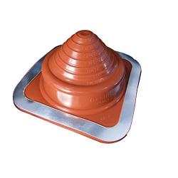 Dektite Premium #3 Red Silicone Metal Roof Pipe Flashing, High Temp, Square Base, Pipe OD 1/4" to 5"