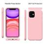 Miracase Liquid Silicone Case Compatible with iPhone 11 6.1 inch(2019), Gel Rubber Full Body Protection Shockproof Cover Case Drop Protection Case（Pink）