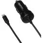 AmazonBasics Coiled Cable Lightning Car Charger, 1.5 Foot, Black