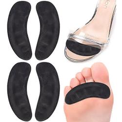 Urwalks Ball of Foot Cushions for High Heels, Non-Slip Comfortable Forefoot Pads Metatarsal Pads All Day Pain Relief, Toe Cushions for Forefoot - 2 Pairs (Black)