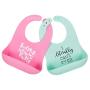 Bella Tunno 2 Piece Pack Feed Me Plus Cant Even Wonder Bib, Pink, Mint