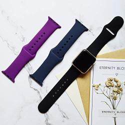 TIMTU Sport Band Compatible with Apple Watch Band 40mm 38mm 42mm 44mm, Soft Silicone Strap Replacement for Apple Watch Series 5 4 3 2 1 for Women/Men