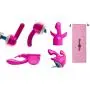 Bundle 5 Silicone Wand Pals Wand Massager Attachments G Tri Spot and Rabbit Plus Thrill Tips (5 Pc - Pink)