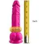 Ultra Realistic Dildo-Bendable 8” Sex Toy G-Spot Stimulator-Premium Massage Dual Density for Beginners Women with Strong Suction Cup, Free Lube & Satin Bag (Pink)