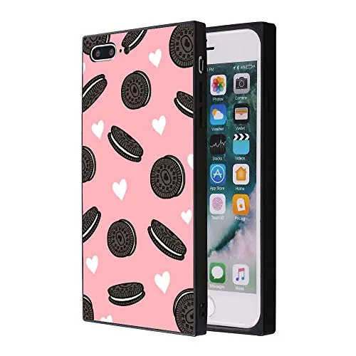 iPhone 7 8 Case,Flexible Soft TPU Cover Shell,Slim Silicone Black Rubber Non-Slip Durable Design Protective Phone Case for iPhone 7 8 -Biscuits