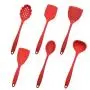Jdeepued Silicone kitchenware 6 Piece Silicone Kitchen Utensil Set BPA Free Silicone Kitchen Utensils Set Kitchen Tools and Gadgets Red Silicone Kitchen Utensils (Color : Red, Size : 6 Piece Set)