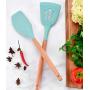 Kitchenware Set, Kitchen Set with Wooden Handle Silicone Cookware Set of 11, Cooking Turner Pliers for Spatula with Nonstick Cookware, Fresh green