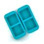 Souper Cubes Extra-Large Silicone Freezer Tray - makes 2 perfect 2 cup portions - freeze soup, stew, sauce, or meals (2 Cup tray, Aqua color, pack of 2, with lids)