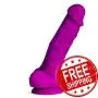 Realistic Silicone Purple Realistic Toy Massager for Men and Women on Suction Cup Commodity 2207