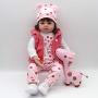 Nicery Reborn Baby Doll Soft Simulation Silicone Vinyl 18/22 inch 46/56 cm Magnetic Mouth Lifelike Vivid Boy Girl Toy Pink Coat Baby Doll RD45C258W-P (56cm)