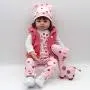 Nicery Reborn Baby Doll Soft Simulation Silicone Vinyl 18/22 inch 46/56 cm Magnetic Mouth Lifelike Vivid Boy Girl Toy Pink Coat Baby Doll RD45C258W-P (56cm)