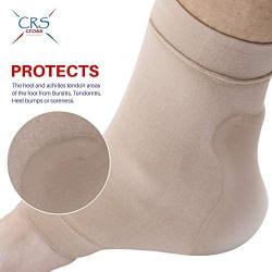 CRS Cross Achilles Heel Sleeve - Premium padded compression gel sleeve / sock for cushion & protection of Haglunds bump, achilles tendonitis, and bursitis (One size fits most)