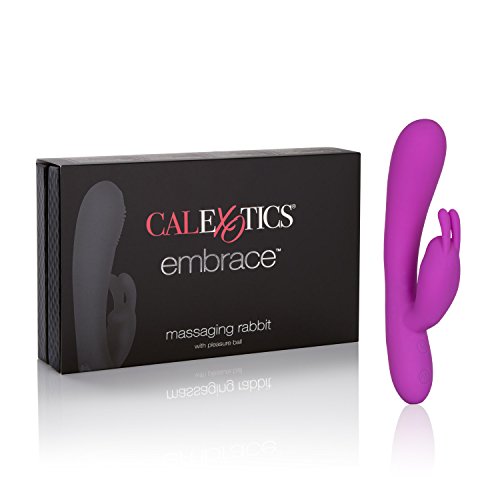 CalExotics Embrace Massaging G-Rabbit - Waterproof Vibrator Toys for Couples - Adult Sex Clitoral G Spot Massager - Purple