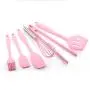 6pcs Silicone Kitchen Cooking Tools Pink kitchenware Durable Cooking Utensils Eco-friendly Kitchen Baking Tools