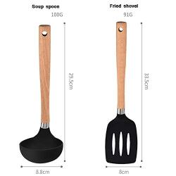 HUShjsd Silicone Kitchenware Set Of Eight, Cooking Shovel Egg Beater Non-stick Kitchen Cooking Spoon Shovel Set，spatulas Silicone Heat Resistant