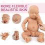 Vollence 18 inch Sleeping Full Body Silicone Baby Dolls,Not Vinyl Material Dolls,Eye Closed Realistic Newborn Real Baby Dolls That Look Real, Soft Handmade Silicone Lifelike Baby Doll - Boy