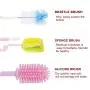Silicone Bottle Cleaning Brush, 2 Pack Water Bottle Brush with Long Handle, Kitchen Cleaning Brush for Cleaning Baby Bottles, Hydroflasks, Vase and Narrow Neck Bottles
